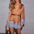 Purple Brown Mini Dress