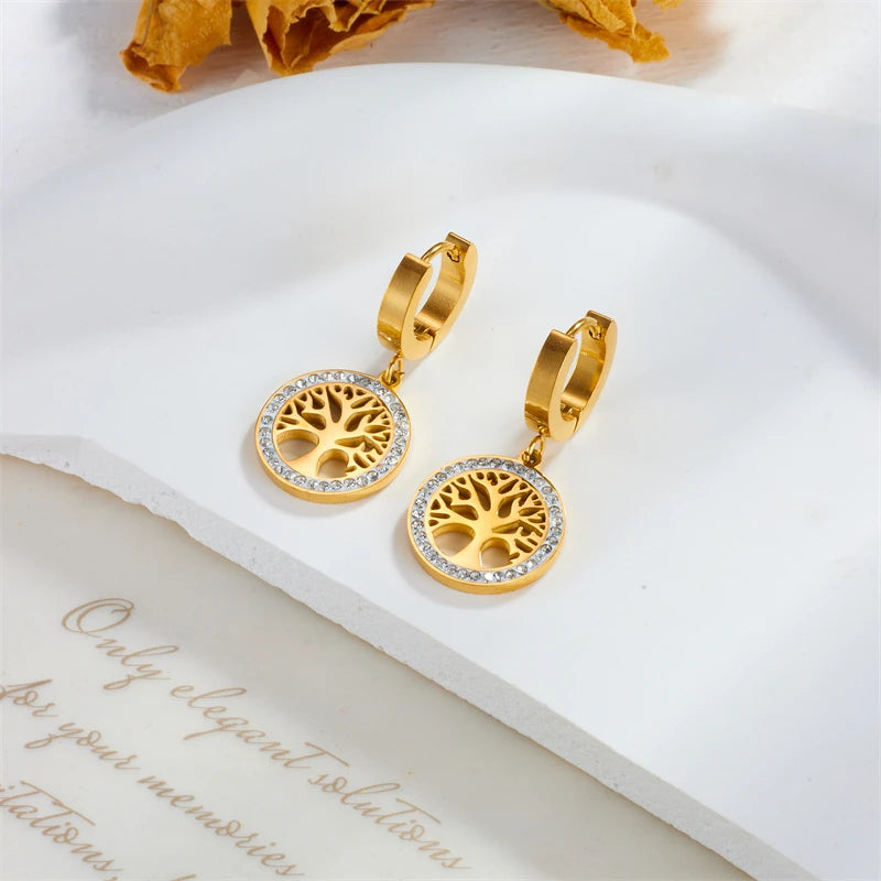 Golden Tree Earrings
