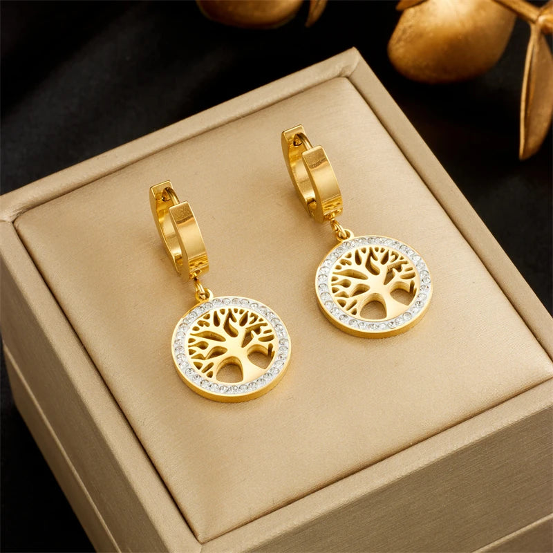 Golden Tree Earrings
